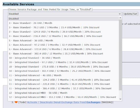タブを選択することで複数のパッケージが表示される