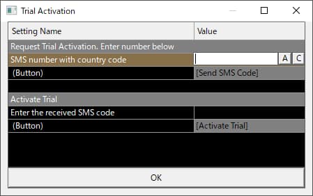携帯電話番号を入力してSMSコードを受信する