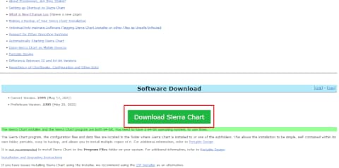 Download Sierra Chartを選択する