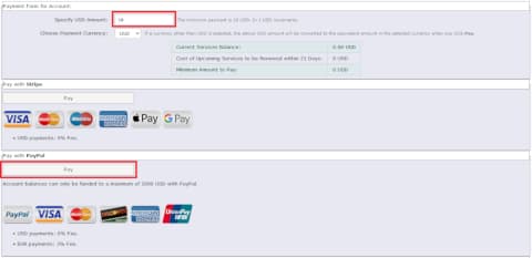 チャージしたい額を入力し、PayPalで決済する