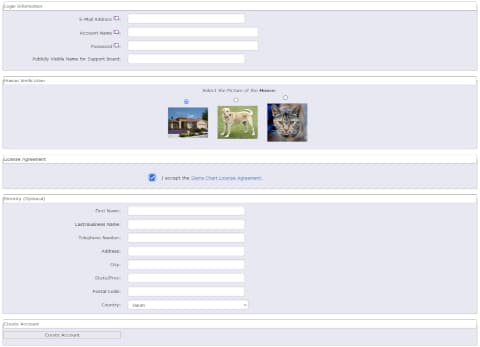 各種項目を入力する