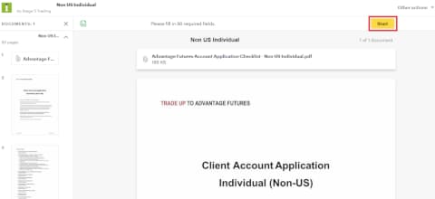 『Start』を選択してそれぞれの項目を記入する