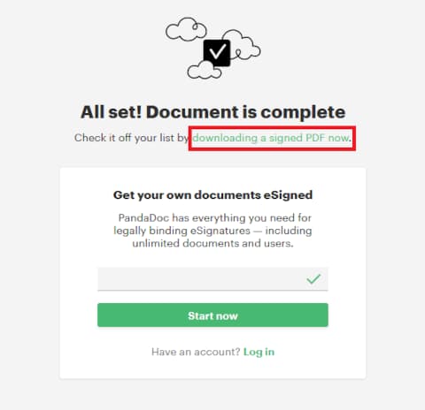 署名したドキュメントのコピーを保存する